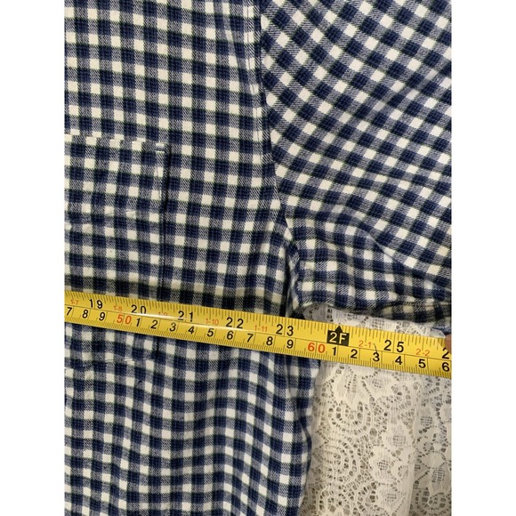 Drake Clothing Mens Large Blue Flannel Check Button up Shirt‎ Short Sleeve - Picture 8 of 9